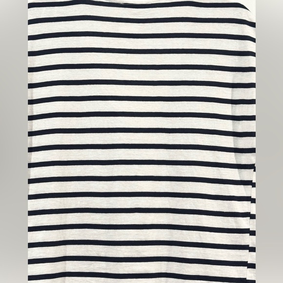 Women’s Zara Cotton Navy & White Stripe  Short Sleeve T-Shirt: M - Picture 4 of 7